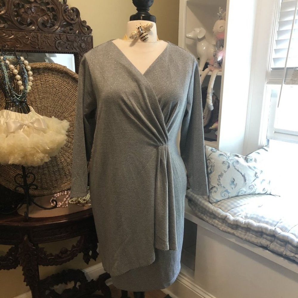 NY Collection NWT 3X Silver & Black Dress
